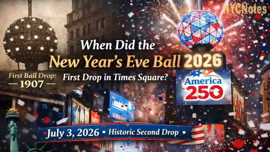 When did the new year’s eve ball first drop in times square?