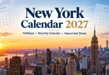 New York Calendar 2027: Holidays, Monthly Calendar and Important Dates New York Calendar 2027 Holidays, Monthly Calendar