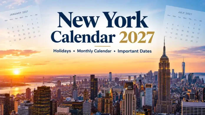 new york calendar 2027 with holidays New York Calendar 2027 Holidays, Monthly Calendar